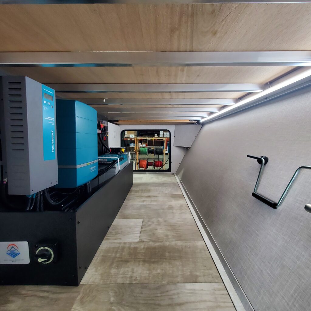 Long hallway with lighting compartment solutions