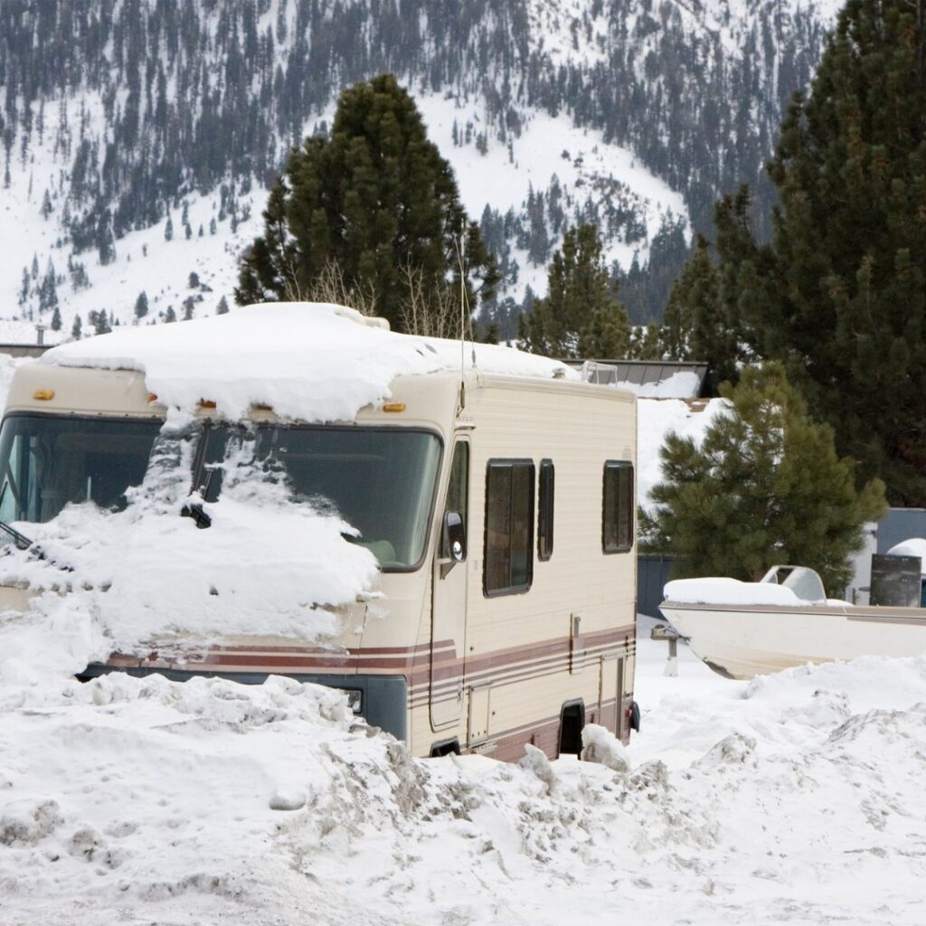 RV Covered in Snow