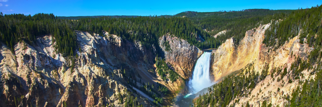 Yellowstone National Park outdoors with waterfall