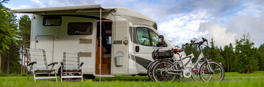 RV setup in spring after being dewinterized